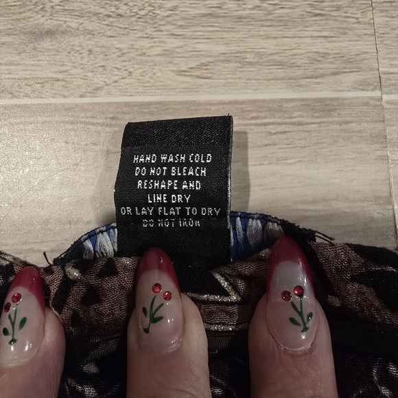 Relativity Womens 14 Patterned Gold MetallicAccents Skirt Unlined. - Picture 4 of 7